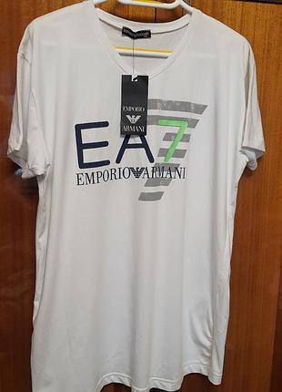 Emporio armani ea7 новая хлопковая стрейчевая футболка