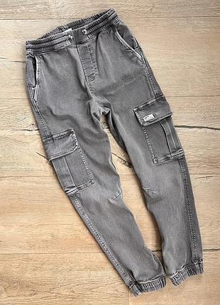 Джинси zara, 140 см (9–10 років), джогери, сірі