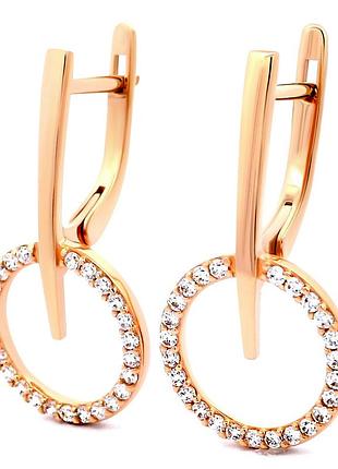 Серьги из красного золота halo light (з40077)
