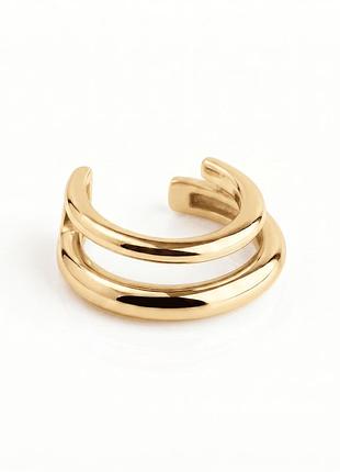Серьга - кафа из желтого золота lines (з40119)
