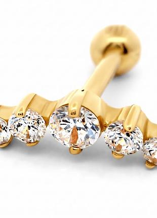 Серьга для хеликса из желтого золота (з40001)