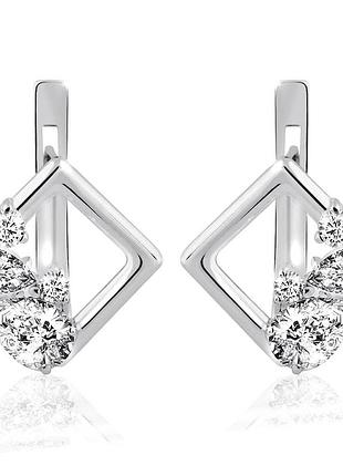 Сережки з білого золота аура (з4964)