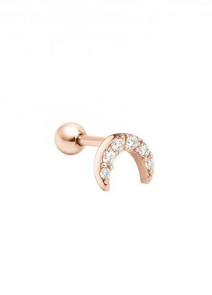 Сережка для хеліксу з червоного золота luna spark (з40107)