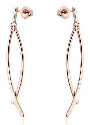 Сережки-гвоздики з червоного золота грація (з4963)