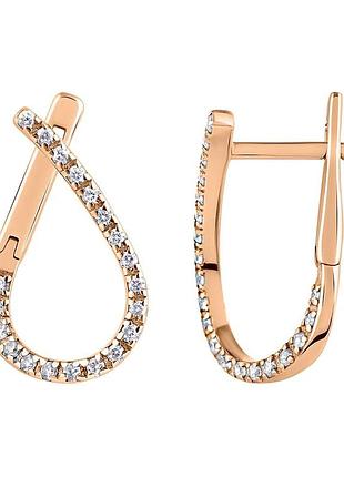 Сережки з червоного золота (з40063)