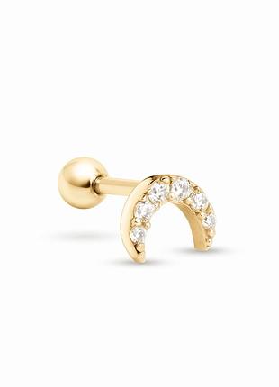 Сережка для хеліксу з жовтого золота luna spark (з40107)