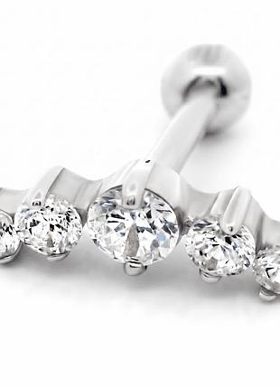 Серьга для хеликса из белого золота (з40001)