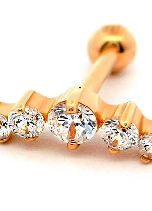 Серьга для хеликса из красного золота (з40001)