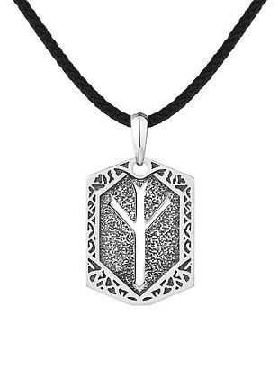 Серебряный кулон руна альгиз (7368)