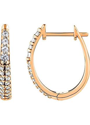 Серьги с английским замком из красного золота (з40062)