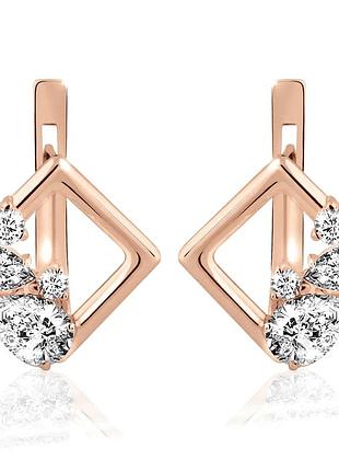 Сережки з червоного золота аура (з4964)