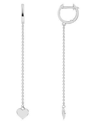 Сережки з білого золота ніжні серця (з40068)
