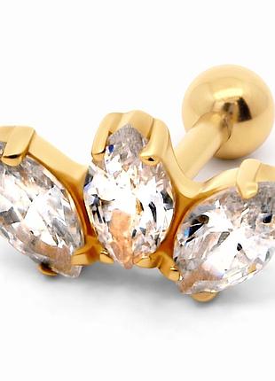 Серьга для хеликса из желтого золота (з40034)