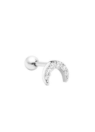 Сережка для хеліксу з білого золота luna spark (з40107)