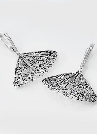 Серебряные серьги ажур (4749)