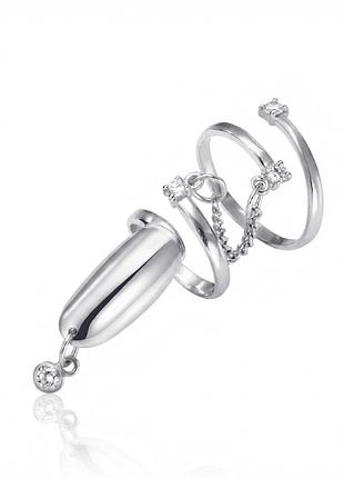 Серебряное кольцо ноготок (3747)