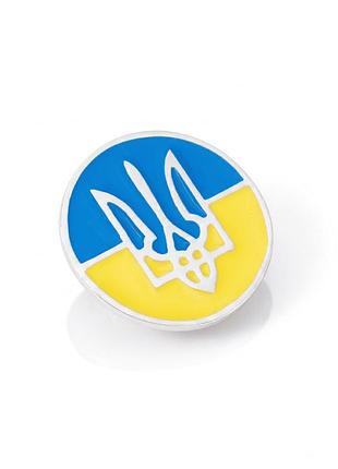 Срібний значок прапор україни (9511)