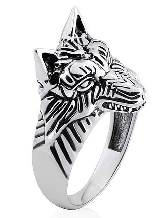 Серебряное кольцо волк (3700)