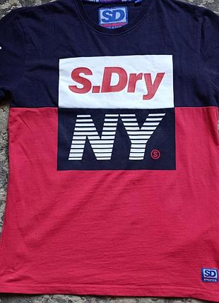 Футболка superdry в идеале / состояние новой / колорблок s.dry ny