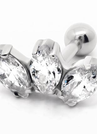 Серьга для хеликса из белого золота (з40034)