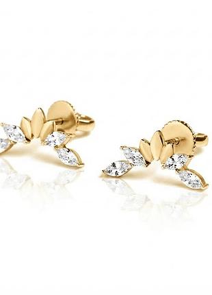Сережки-гвоздики з жовтого золота crystal crown (з40067.1)
