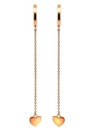 Сережки з червоного золота ніжні серця (з40068)