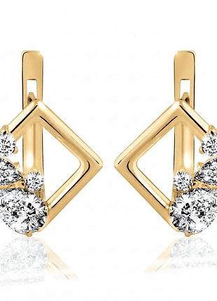 Серьги из желтого золота аура (з4964)