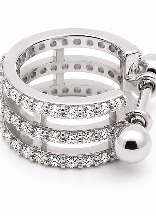 Серьга-кафа из белого золота (з40081)