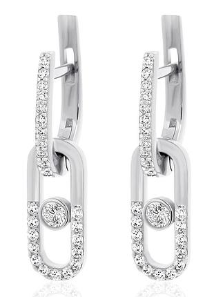 Серьги из белого золота (з40078)
