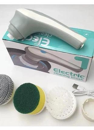 Щётка для мытья посуды с насадами аккумуляторная electric cleaning brush