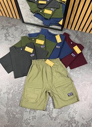Летний мужской костюм patagonia шорты + футболка патагони s / m / l / xl / xxl