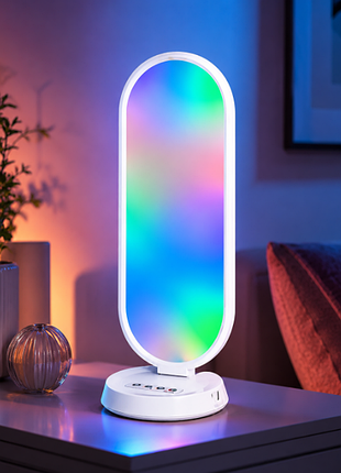 Настольная rgb led лампа mj52 с регулировкой яркости и температуры света 38 вт + пульт.