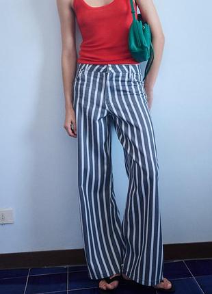 Джинсы zw collection loose со средней посадкой и полосками от zara