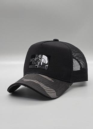 Кепка тракер мужска the nort face tnf черная камуфляж милитари