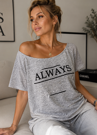 Футболка сіра   з написом "always"