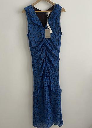 Нова вишукана шифонова сукня міді jigsaw shadow leaf crinkle dress, розмір l (підійде на m-l)