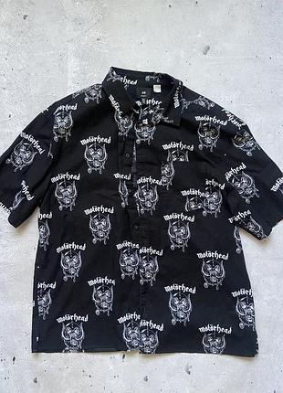 Чорна сорочка з коротким рукавом  колаборація  h&m x motörhead