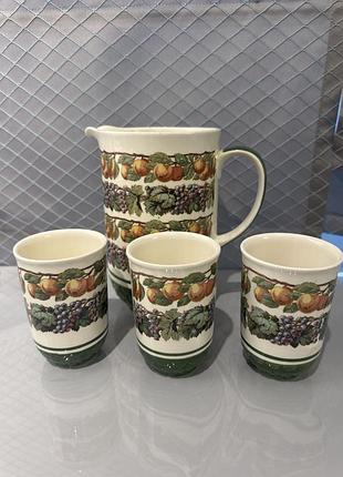 Глечик кувшин з трьома стаканами villeroy & boch "parma"