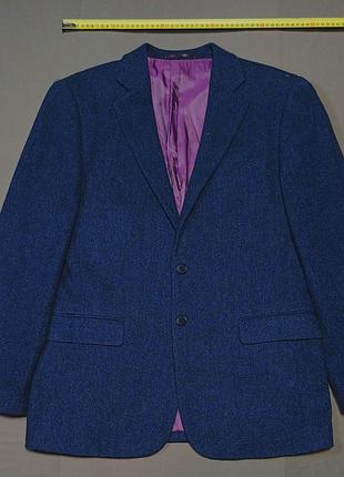 Плечі 48 см charles tyrwhitt   size  40r   на 2 гудзики темно синій   піджак slim fit 100% wool