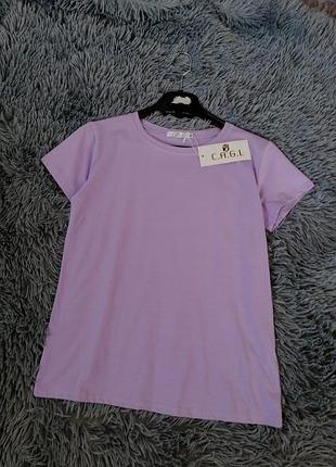 Нежно сиреневый цвет майка трикотаж 95% коттон
