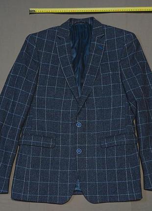Плечи 46 см remus uomo jeans heritage italiano size 40l на 2 пуговицы темно синий пиджак slim pure new wool