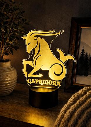 Акриловий led світильник козеріг (capricorn)/bluetooth/настільний нічник із 3d ефектом
