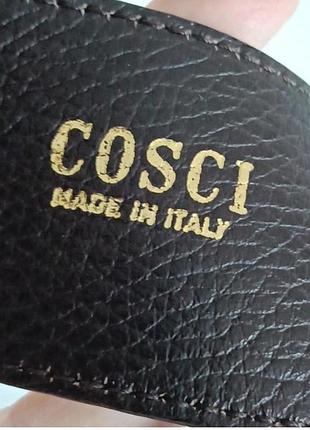 Cosci італія ремінь вінтажний шкіряний коричневий з золотистою пряжкою