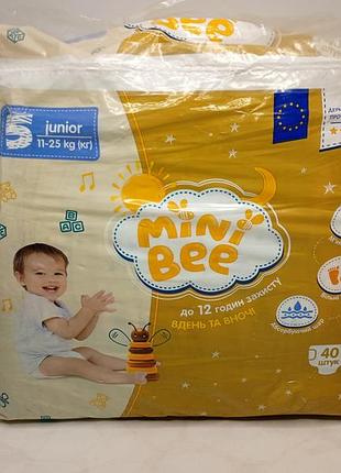 Подгузники mini bee 5 junior 11-25 кг 40 штук подгузники