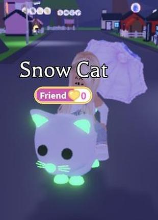 Мега неоновий сніжний кіт роблокс адопт мі roblox adopt me mega neon snow cat круті пети петы адопт ми снежный кот котик