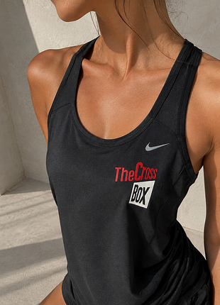 Чорна майка спортивна жіноча nike box майка боксерка