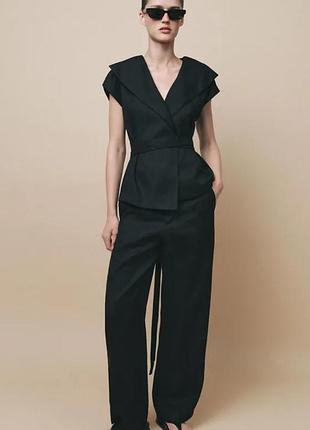 Лляні штани zara woman collection, l