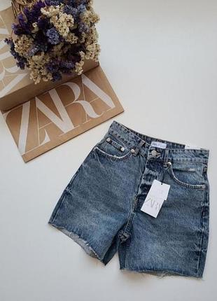 Шорти бермуди сині джинсові для міста 36 38 s м zara 8727/010