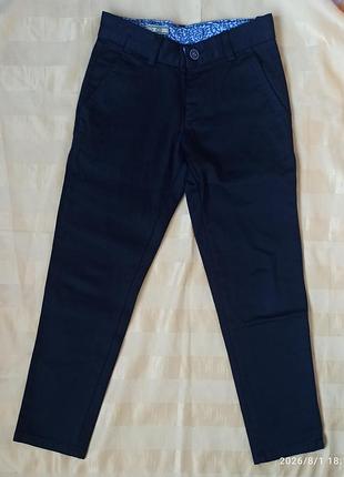 Класичні темно-сині брюки для хлопчика на 6 років (завужені, slim fit)