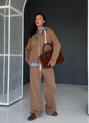 Коричневий костюм maxmara штани та кофта